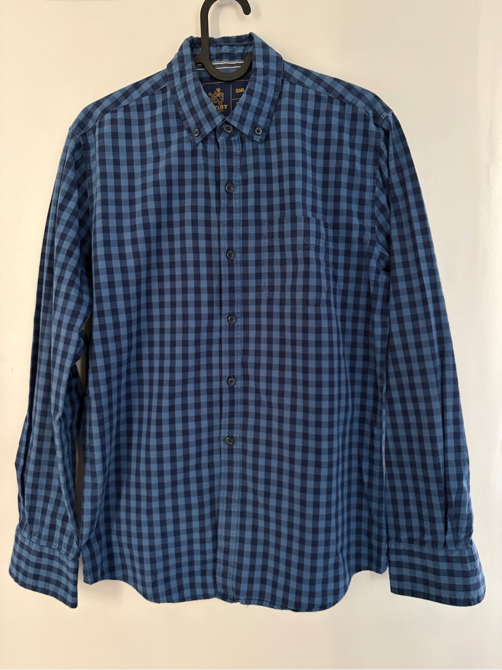 Men's Check Button-Down Shirt - Blue Plaid
